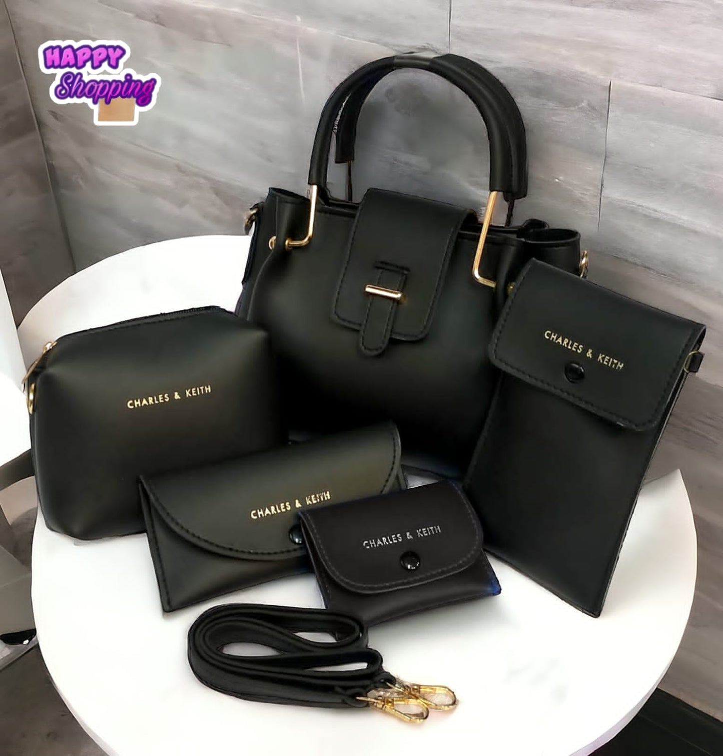 Fashionable Charles & Keith 5-piece Handbag Set