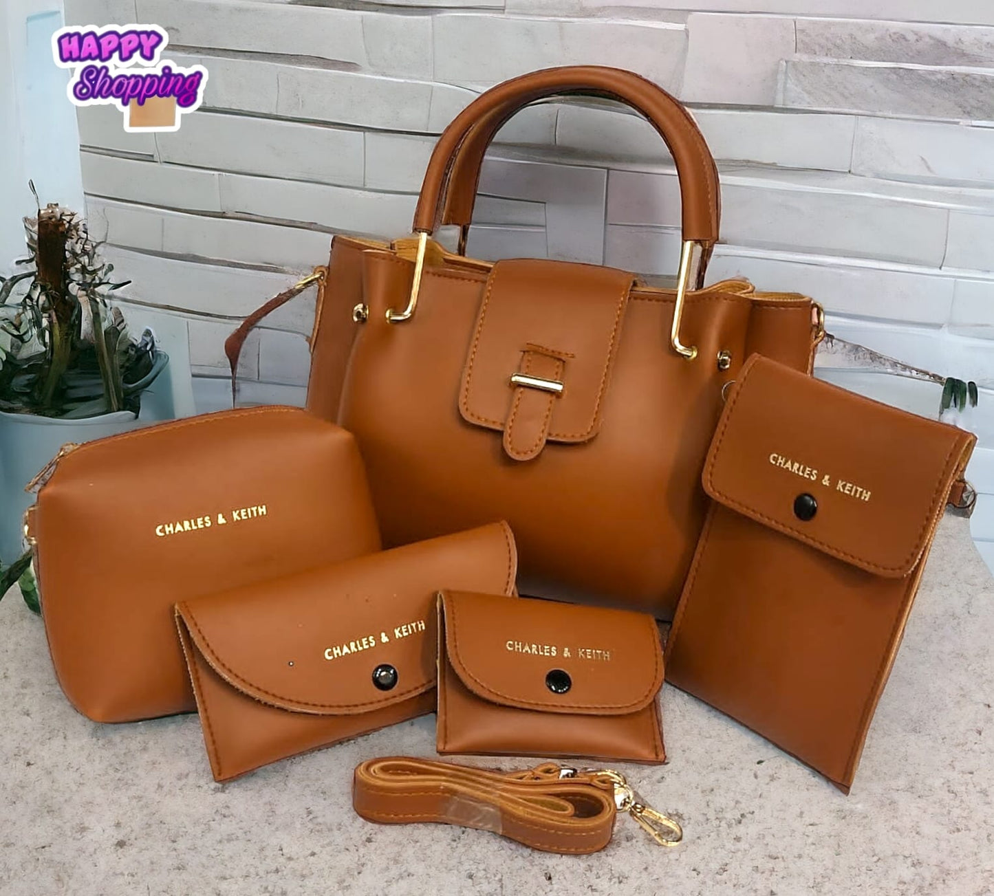 Fashionable Charles & Keith 5-piece Handbag Set