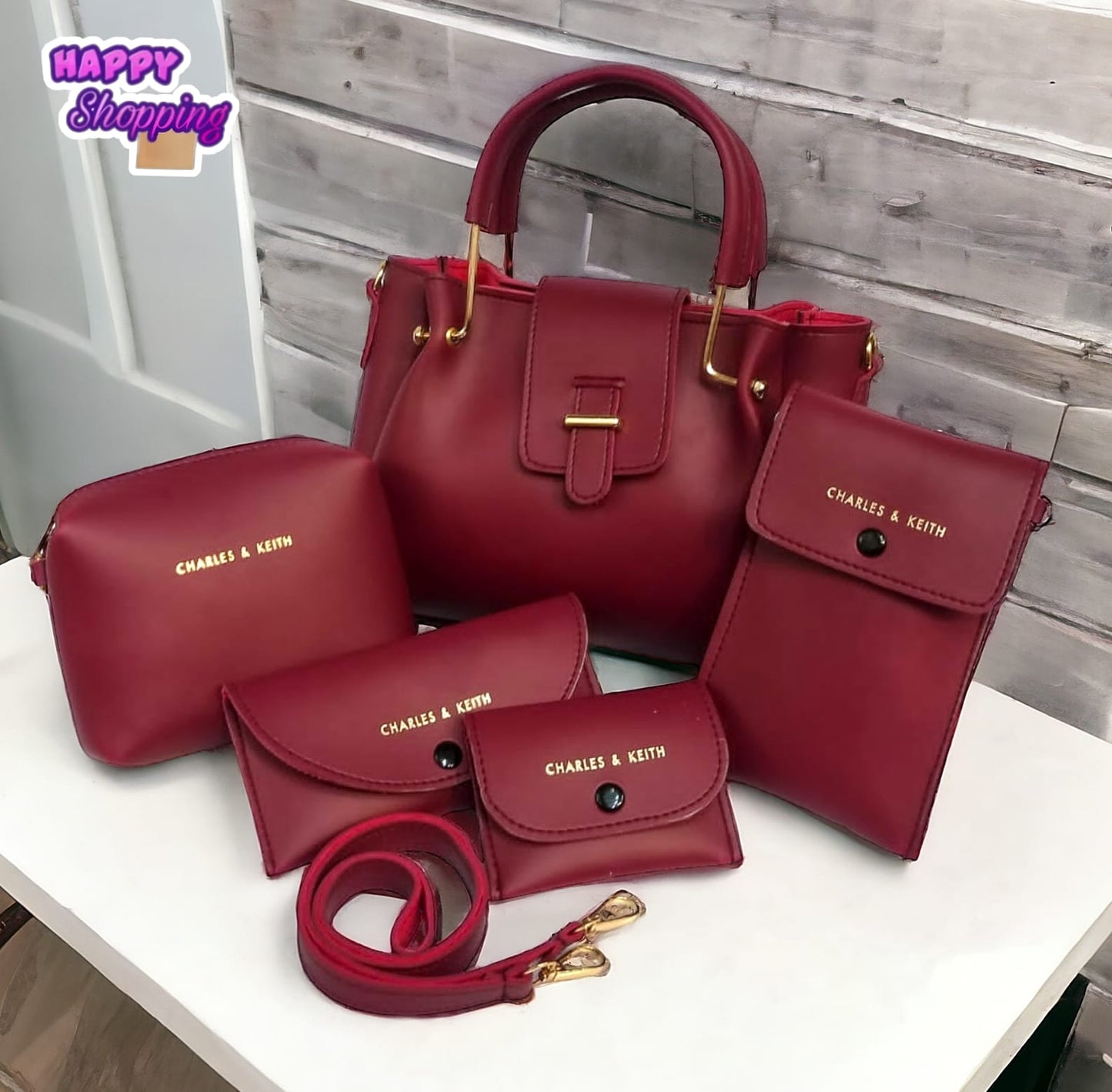 Fashionable Charles & Keith 5-piece Handbag Set