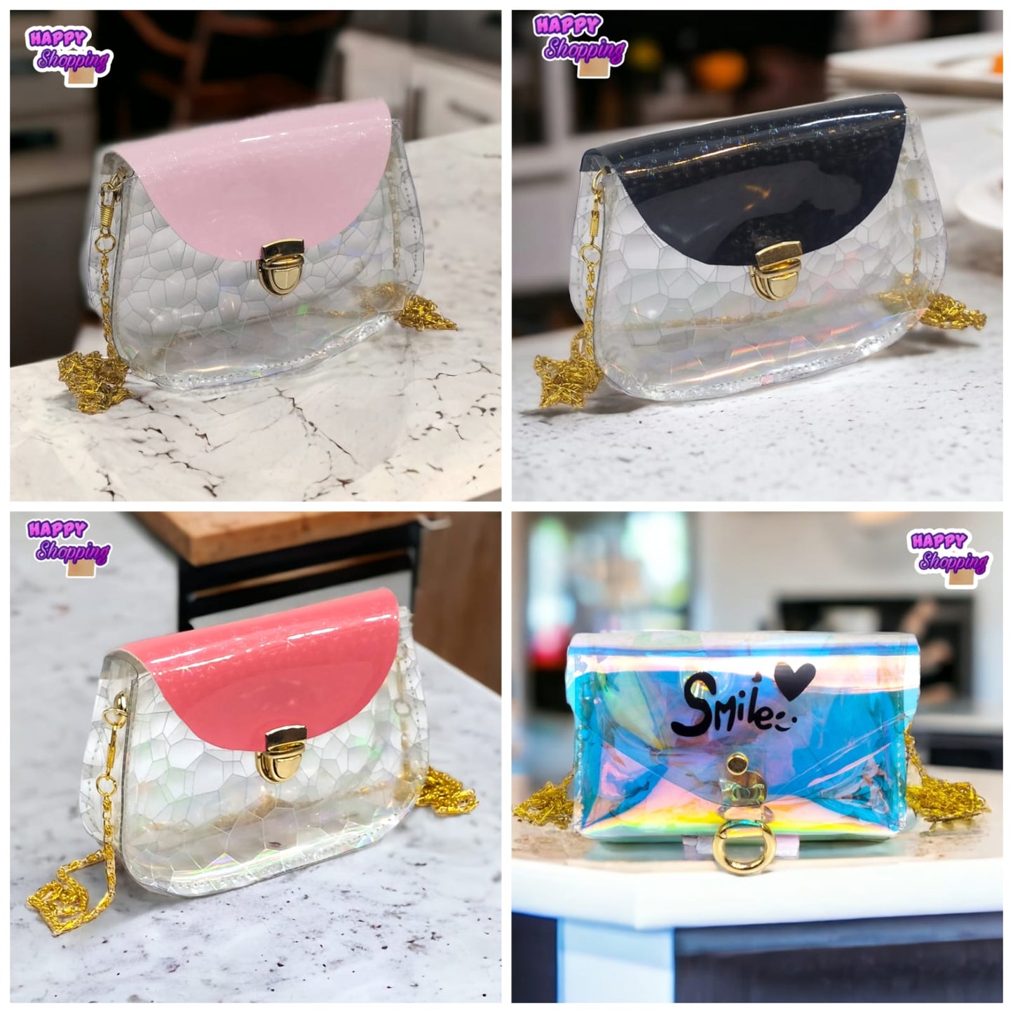 Mini Size Kids Transparent or Holographic Bag Phantom Bags