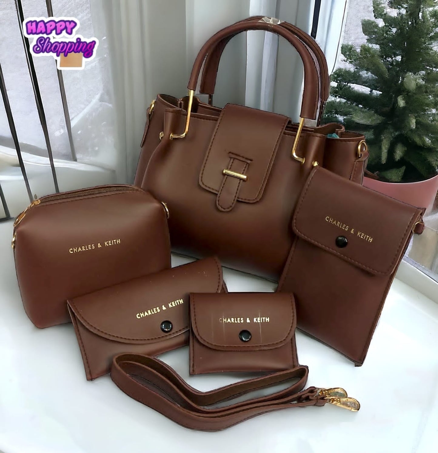 Fashionable Charles & Keith 5-piece Handbag Set